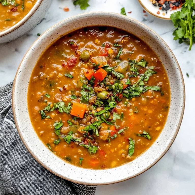 Irresistible Spicy Lentil & Vegetable Soup Recipe
