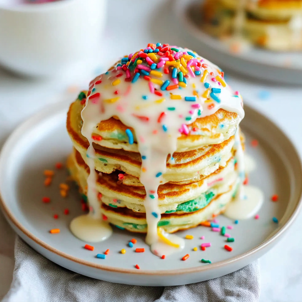 Recipe preparation for Kid-Friendly Christmas Pancake with Sprinkles