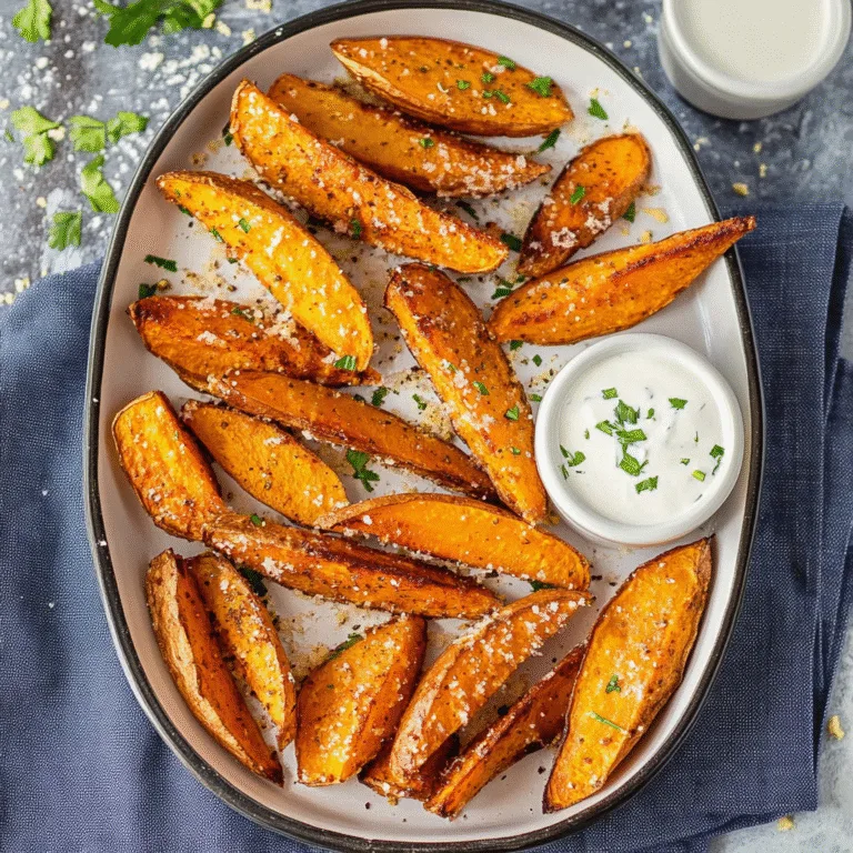 Irresistible Roasted Parmesan Sweet Potato Wedges Recipe