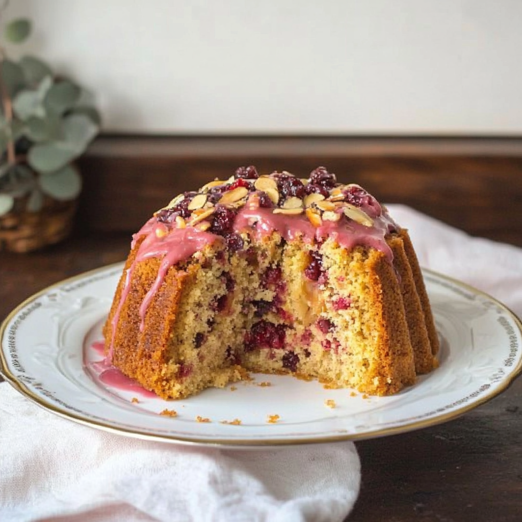 Recipe preparation for Holiday Cranberry Apple Pound Cake