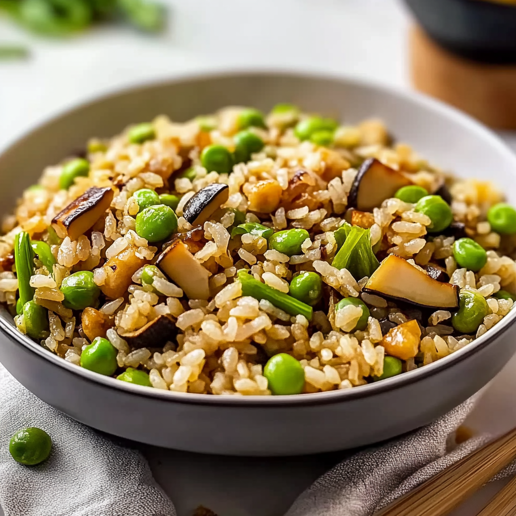 Recipe preparation for Edamame Vegetable Fried Rice