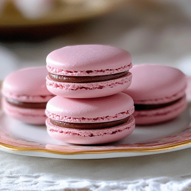 Irresistible Pink Velvet Macarons with Chocolate Ganache