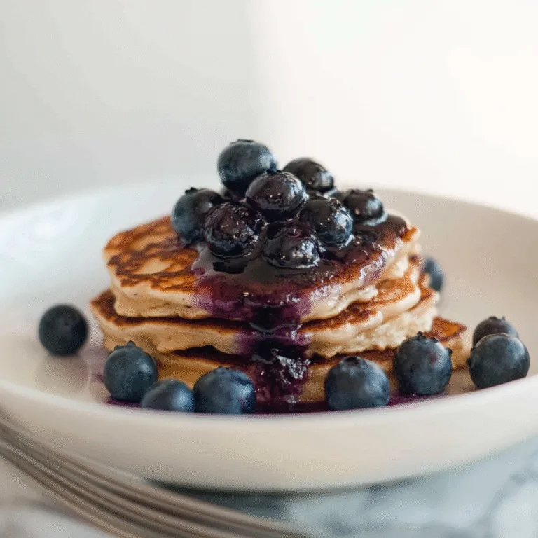Irresistible Greek Yogurt Pancakes with Blueberry Compote