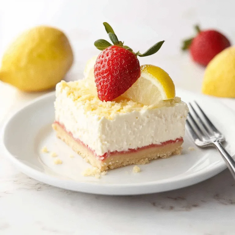 Irresistible No-Bake Strawberry Lemon Cheesecake Squares