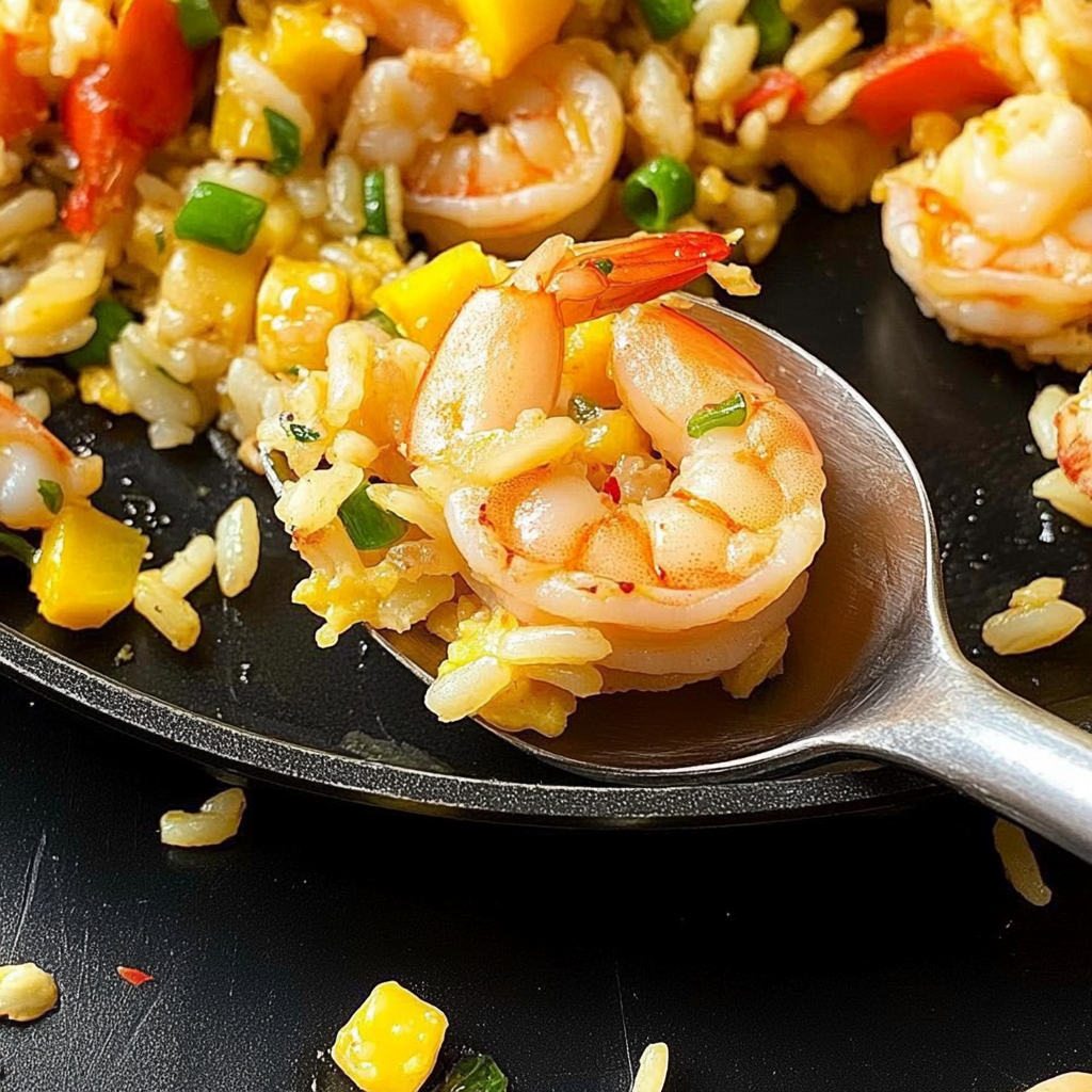 Recipe preparation for Shrimp & Pineapple Rice Stir Fry