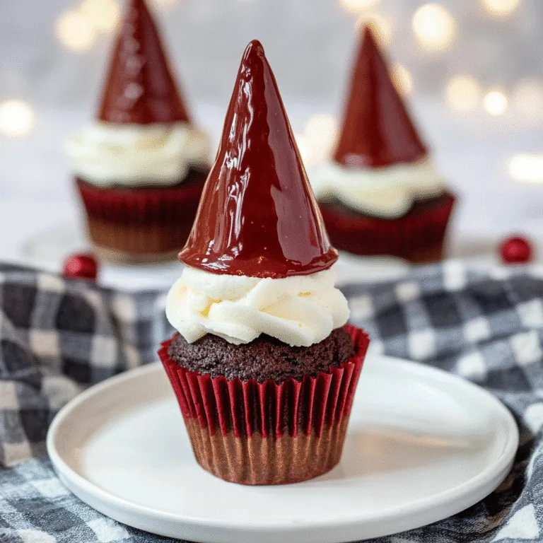 Irresistible Chocolate Santa Hat Cupcake Cones Recipe