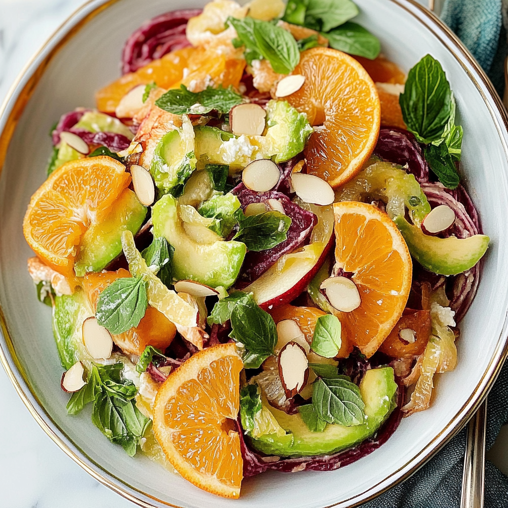 Recipe preparation for Winter Citrus Salad with Toasted Almonds