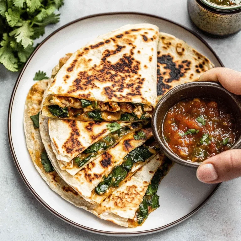 Quick Chicken & Spinach Quesadilla Melt: 15-Minute Delight