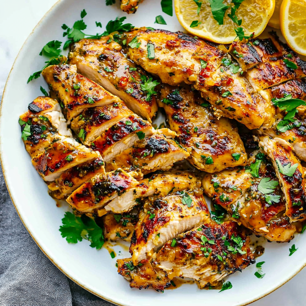 Recipe preparation for Honey Mustard Grilled Chicken