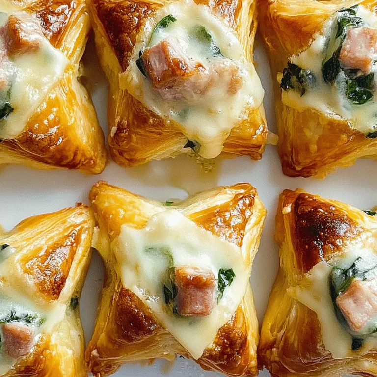 Irresistible Ham Cheese & Spinach Puffs Recipe Delight