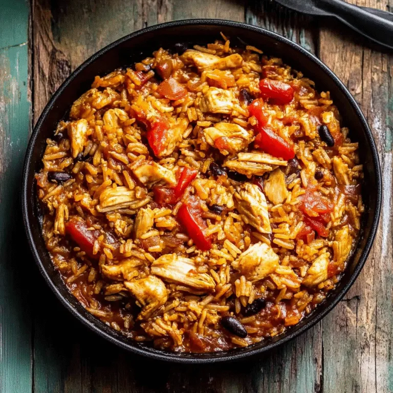 Irresistible Cheesy Cuban-Inspired Chicken Rice Bake
