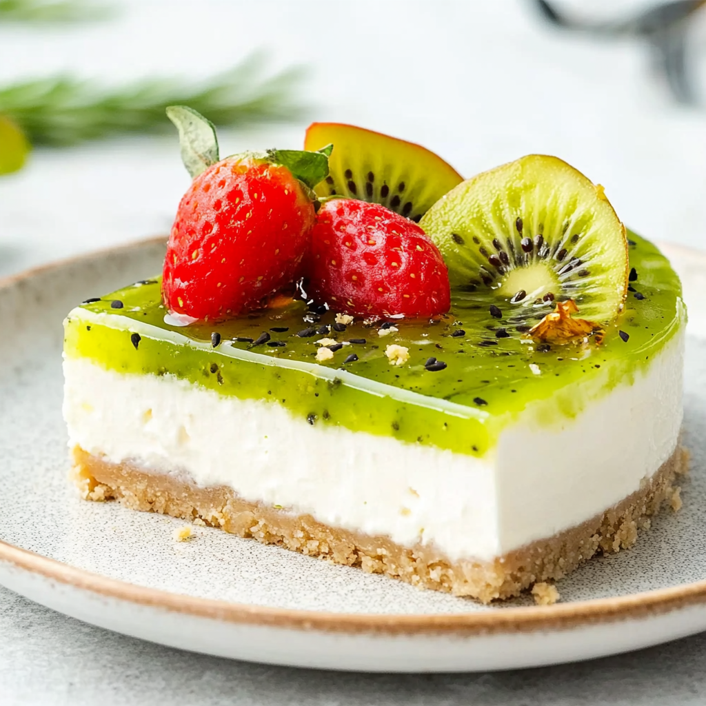 Recipe preparation for Easy Kiwi Cheesecake