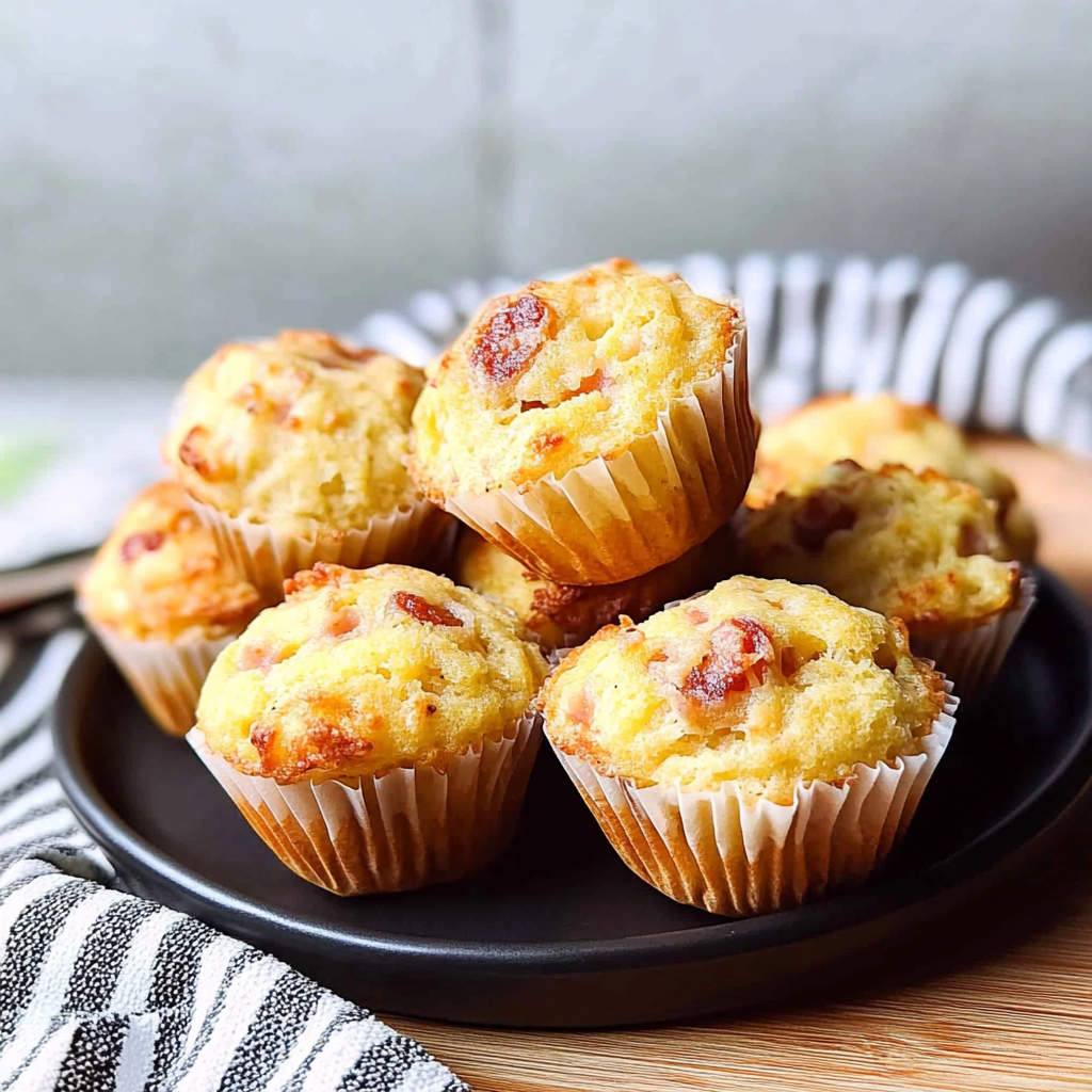 Recipe preparation for Ham and Cheese Muffins