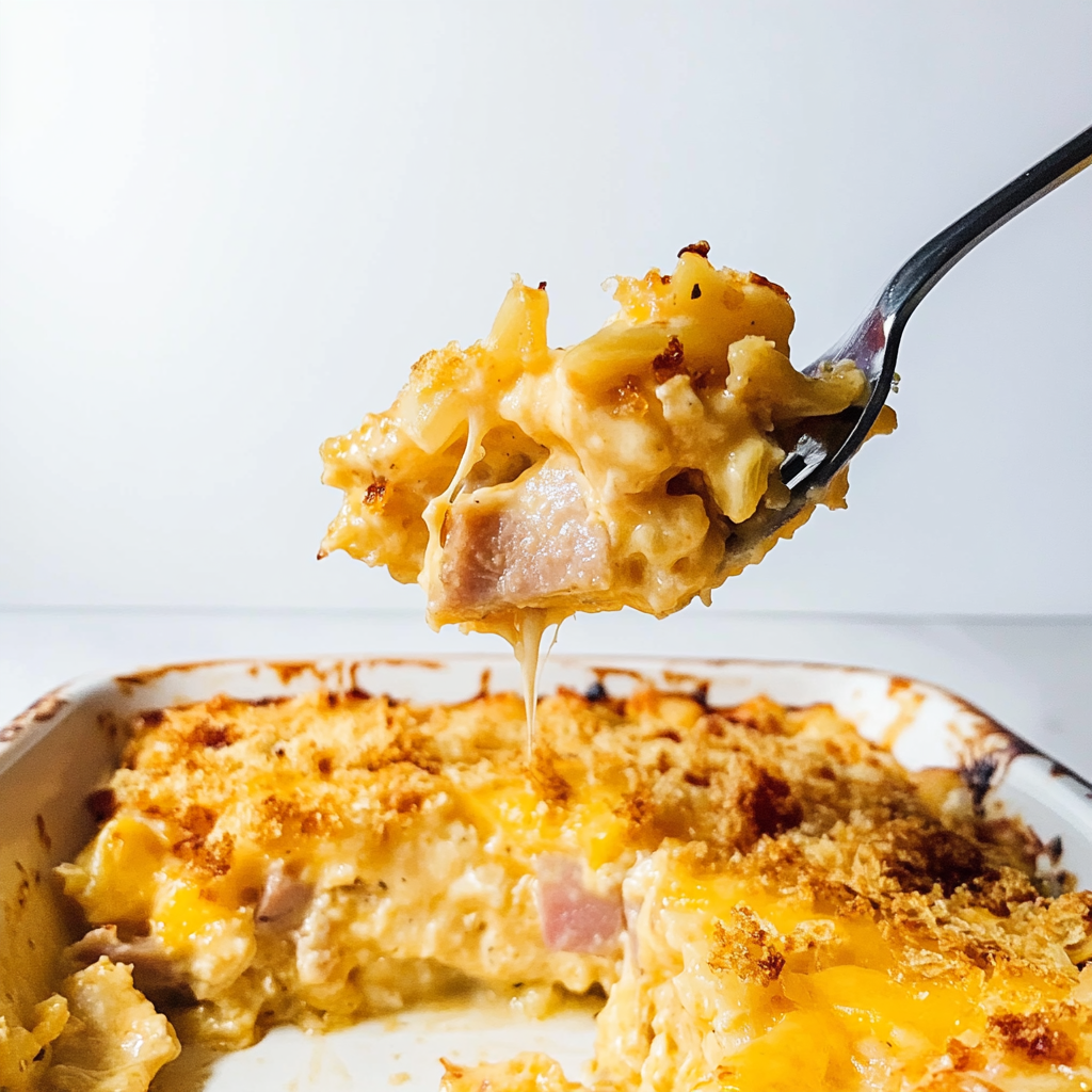 Recipe preparation for Ham and Cheese Casserole