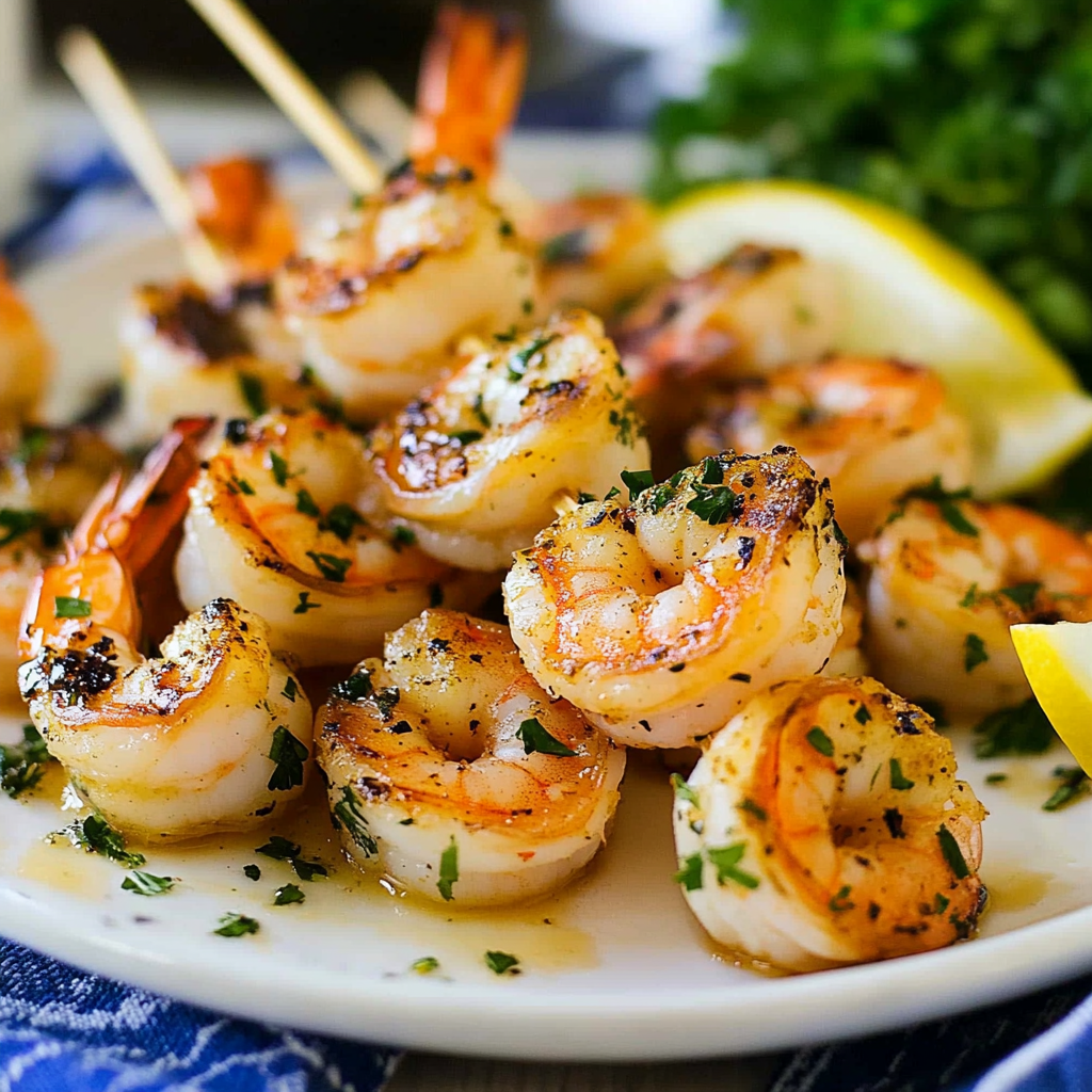 Recipe preparation for Grilled Shrimp Skewers
