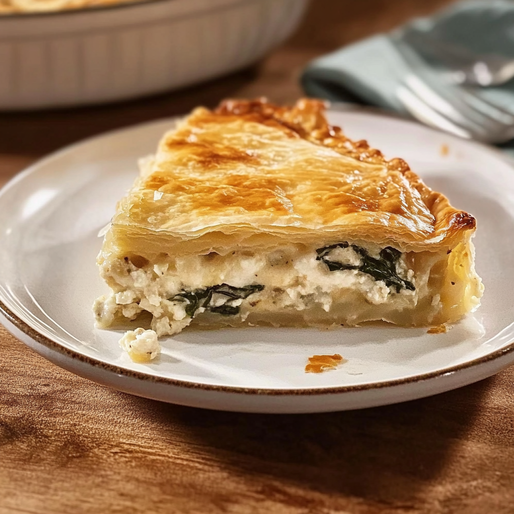 Recipe preparation for Chicken & Spinach Pot Pie Casserole with Feta