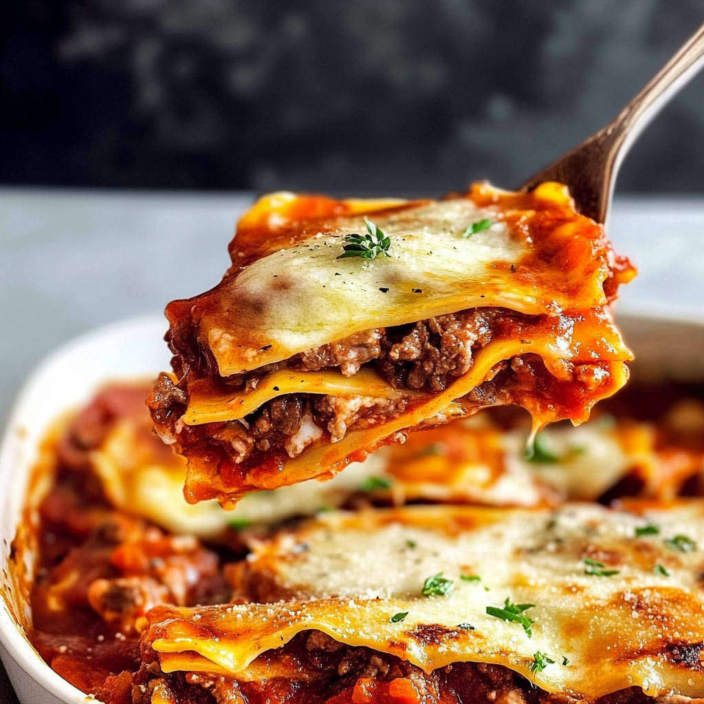 Recipe preparation for Beef & Mozzarella Baked Ravioli with Tomato Sauce