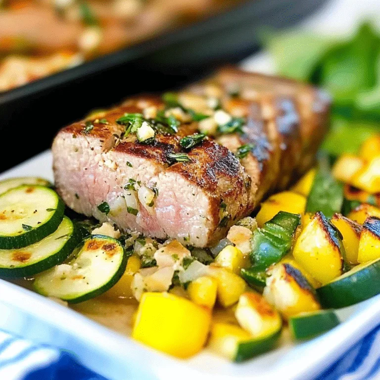 Savory Garlic Herb Pork Tenderloin with Zucchini & Peppers