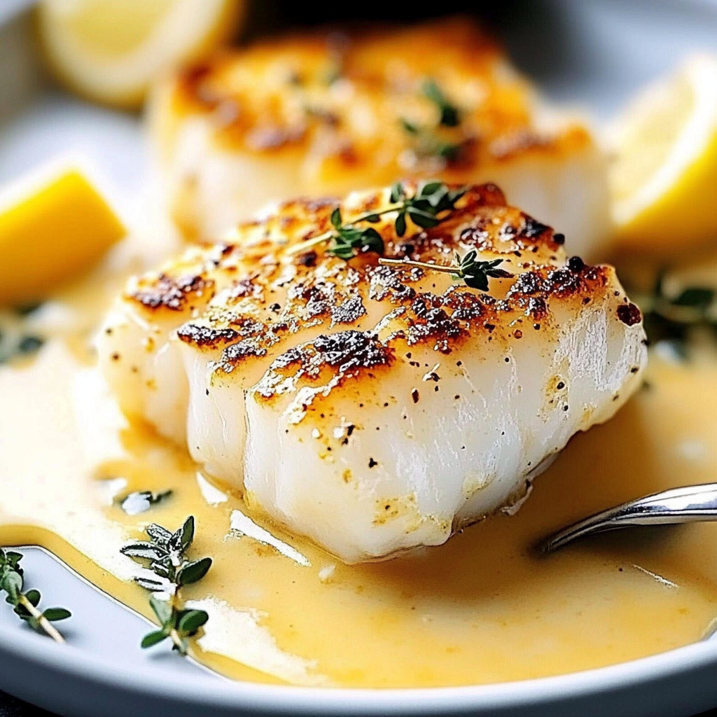 Recipe preparation for Cod with Coconut Lemon Cream Sauce