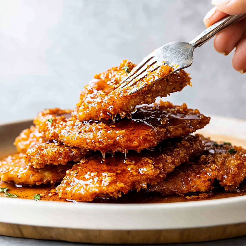 Recipe preparation for Hot Honey Chicken Cutlets