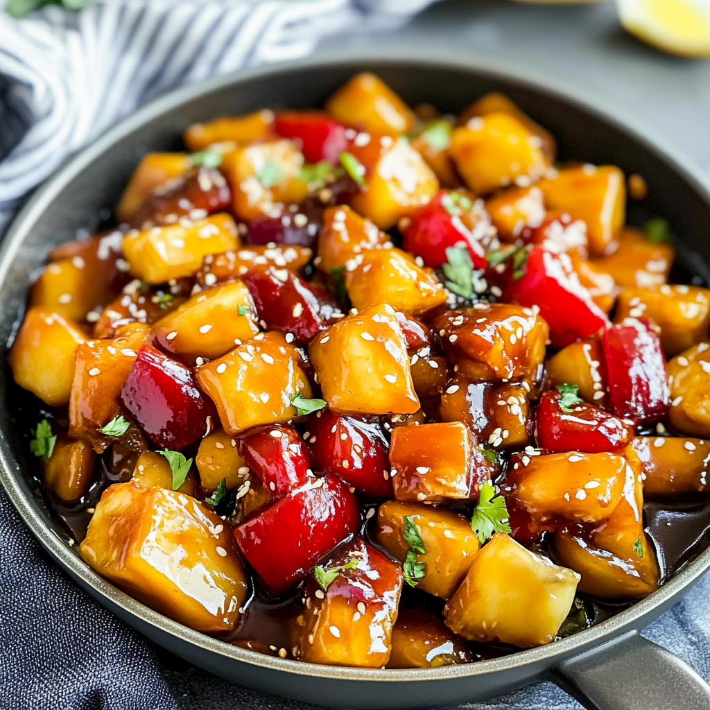 Recipe preparation for Brown Sugar Pineapple Chicken