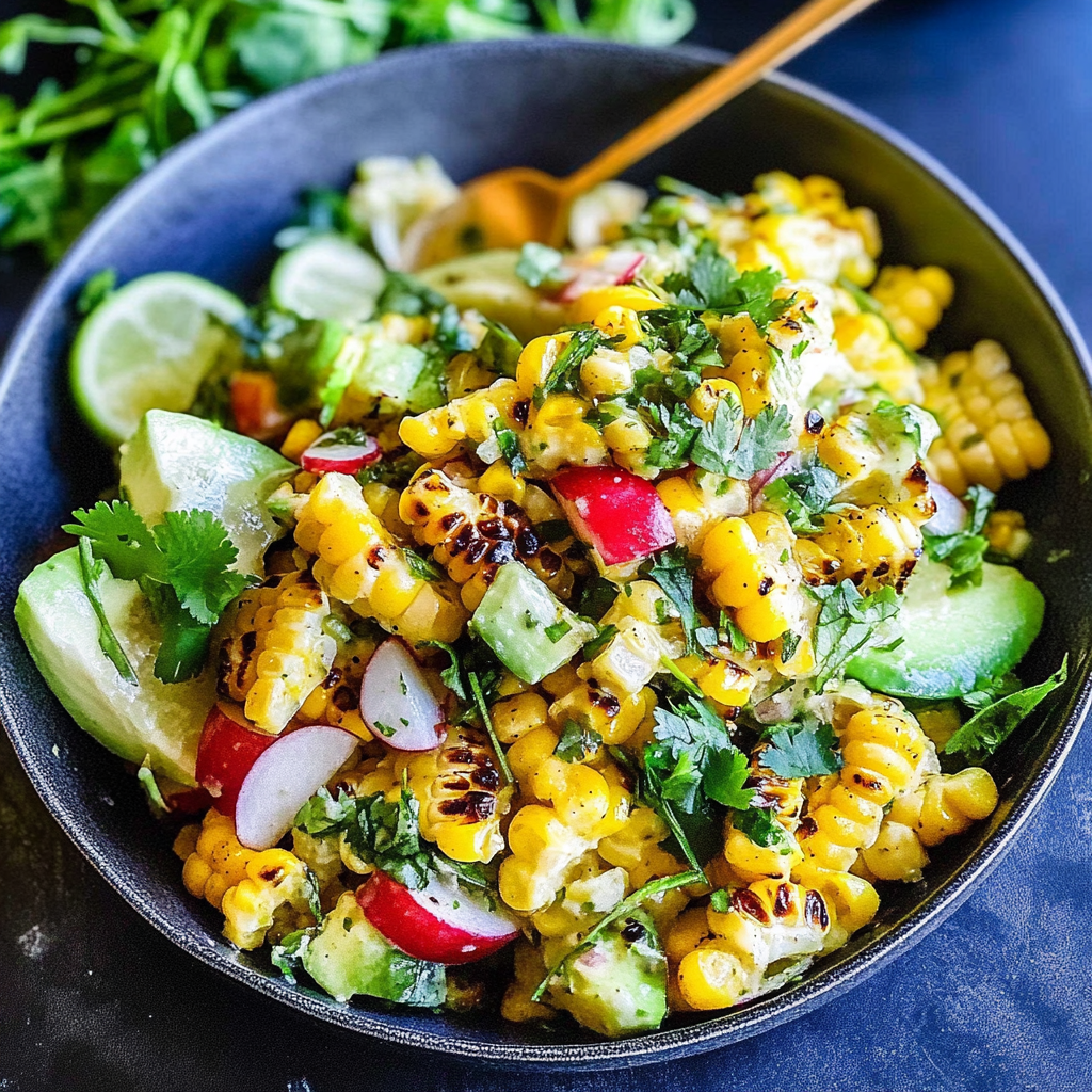 Recipe preparation for Grilled Corn Salad