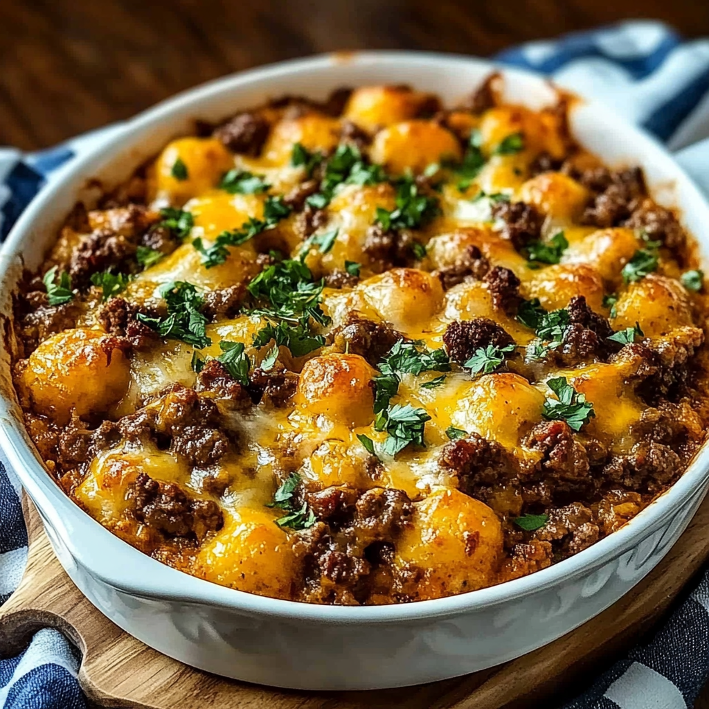 Recipe preparation for Easy Ground Beef Hobo Casserole