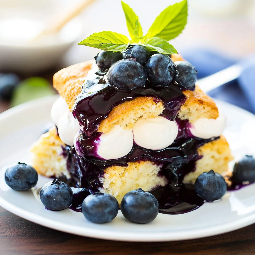 Recipe preparation for Blueberry Shortcake
