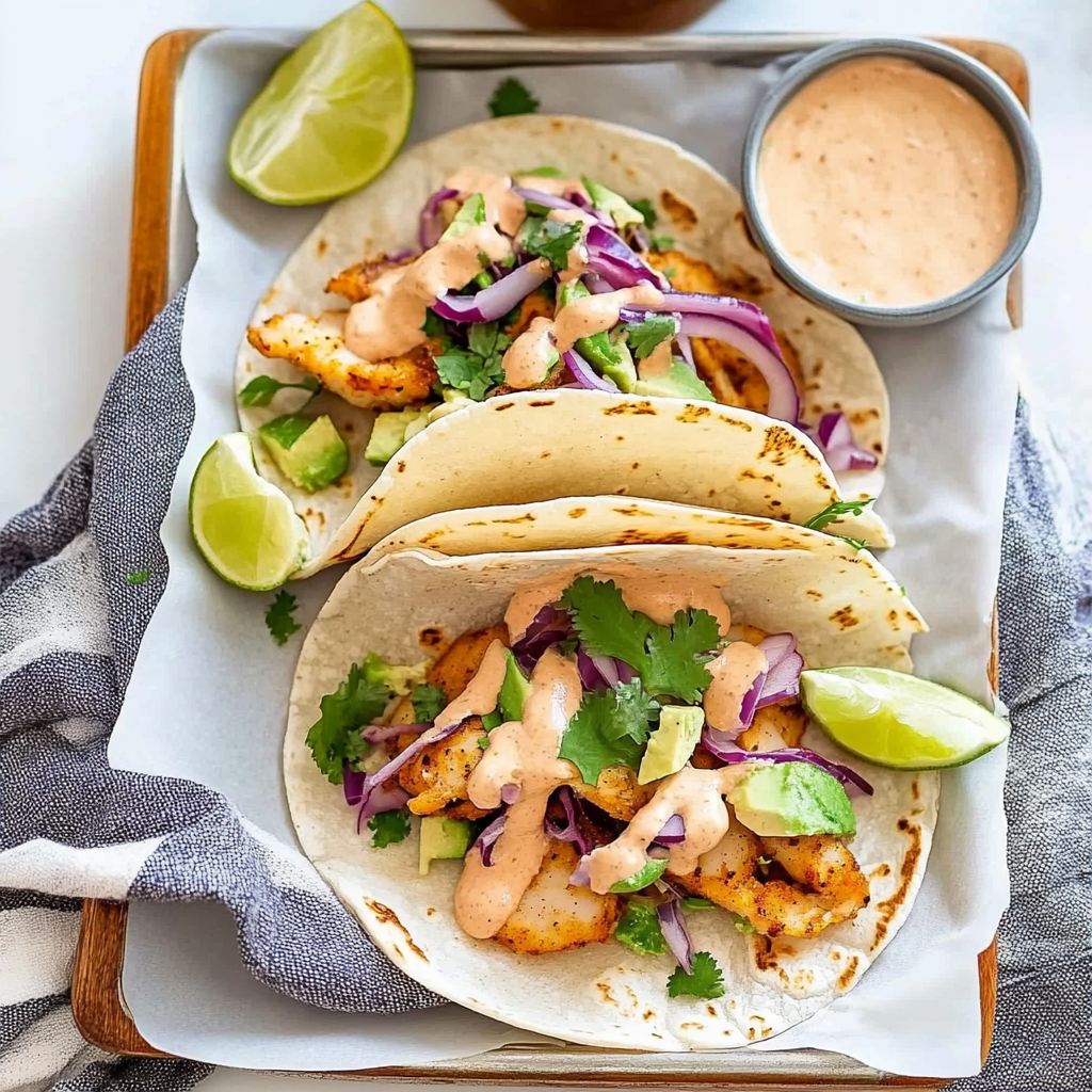 Recipe preparation for Crispy Fish Tacos