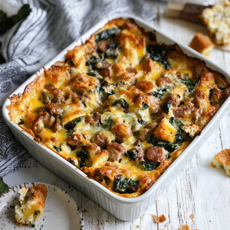 Irresistible Sausage & Spinach Breakfast Strata Recipe