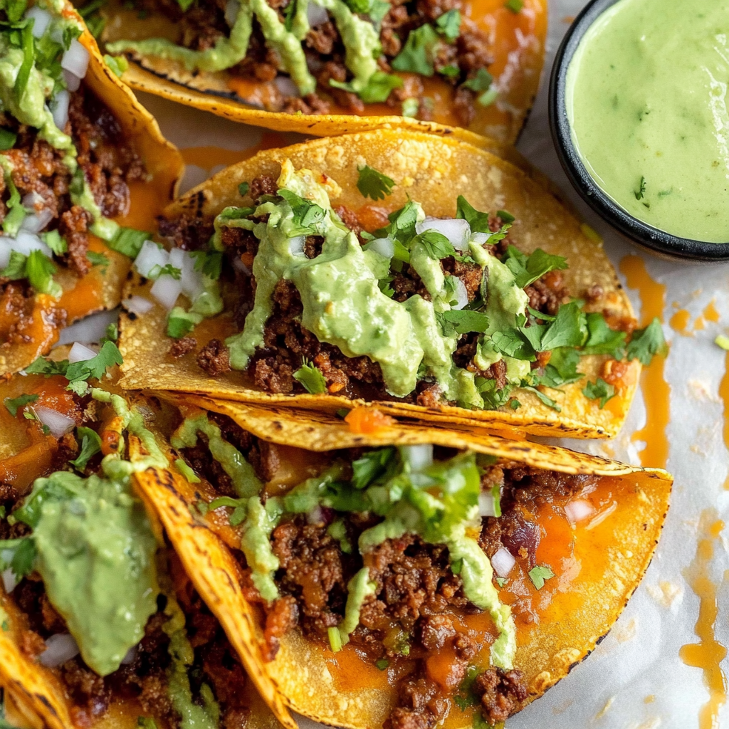 Recipe preparation for Crispy Baked Ground Beef Tacos