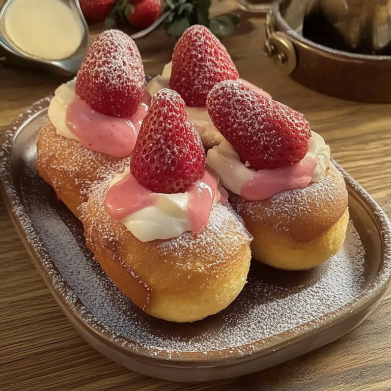 Indulge in Baked Strawberry Cheesecake Donuts Today!