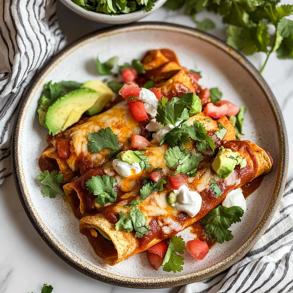 Recipe preparation for Protein Cottage Cheese Chicken Enchiladas