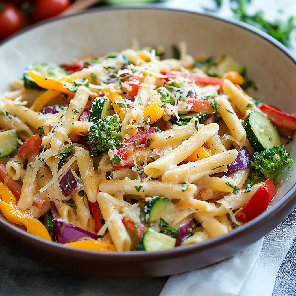 Recipe preparation for Pasta Primavera