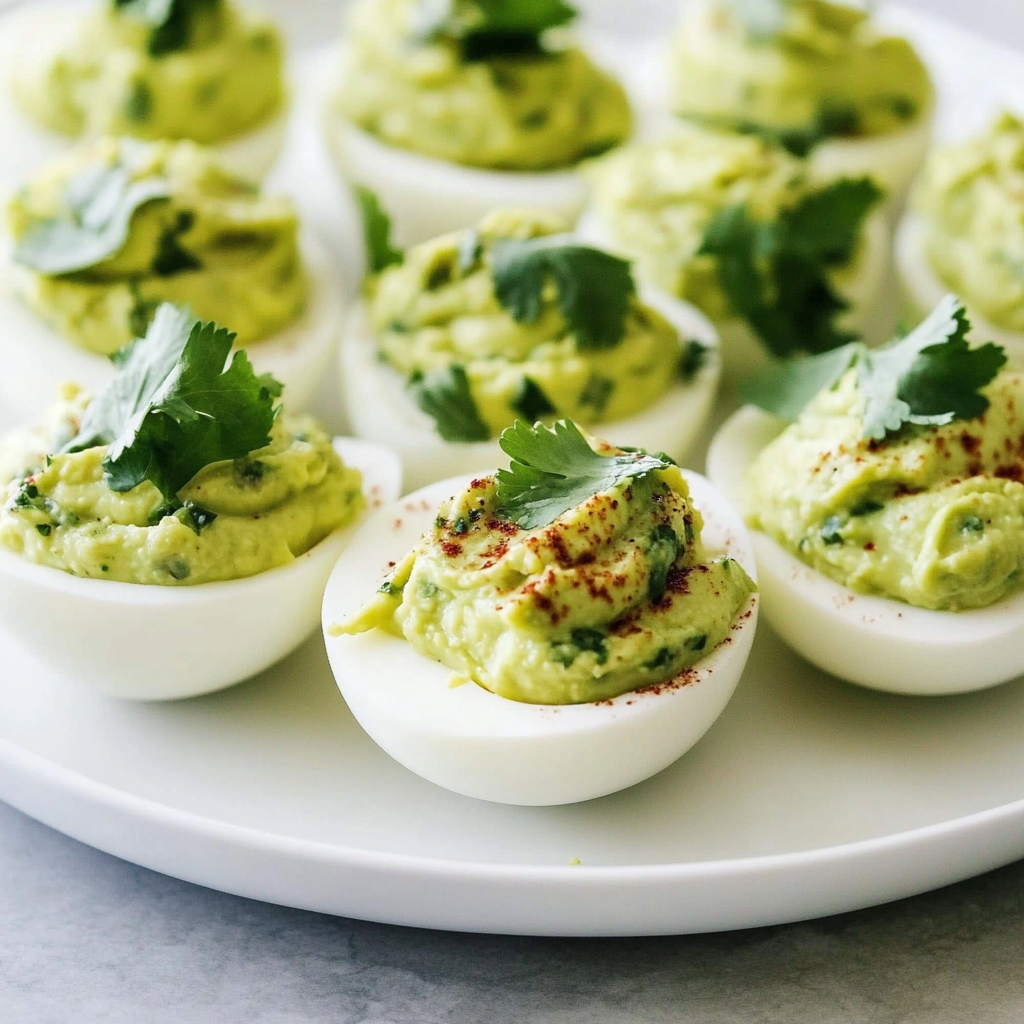 Recipe preparation for Avocado Deviled Eggs