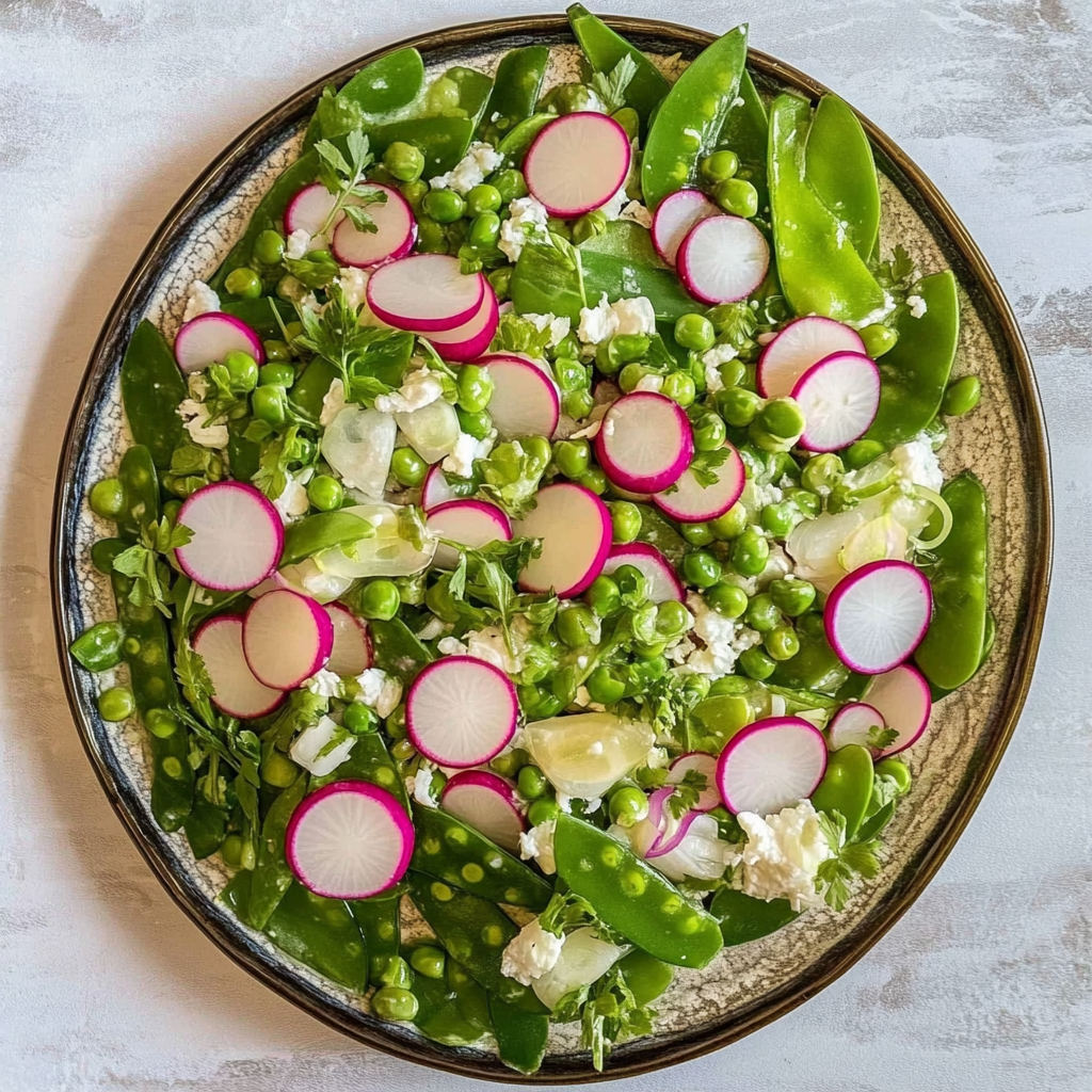 Recipe preparation for Radish Snap Pea Salad