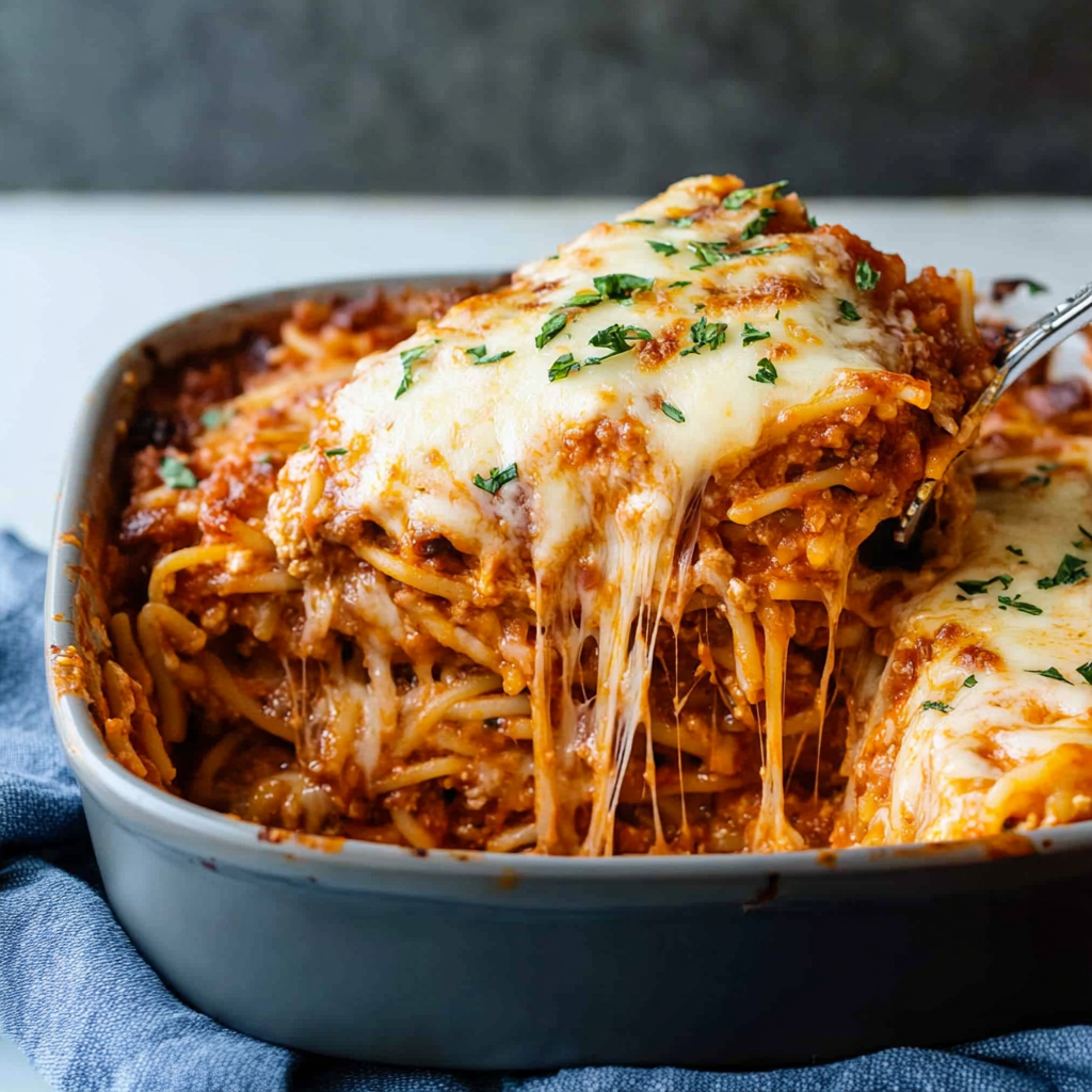 Recipe preparation for Classic Baked Spaghetti