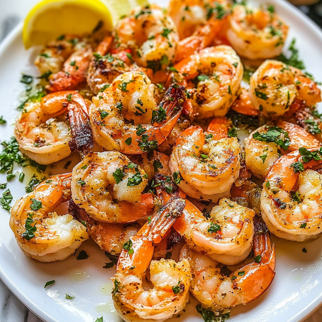 Recipe preparation for Lemon Herb Grilled Shrimp