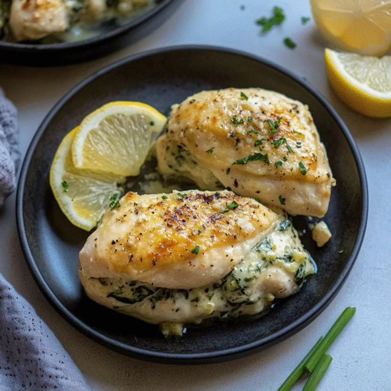 Creamy Lemon Spinach Stuffed Chicken: A Cozy Delight