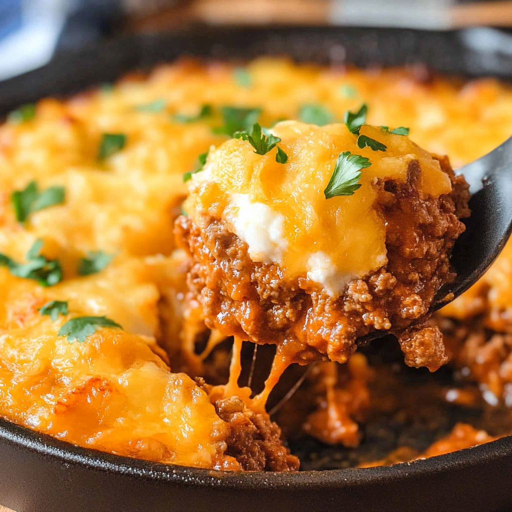 Recipe preparation for Classic Sloppy Joe Casserole