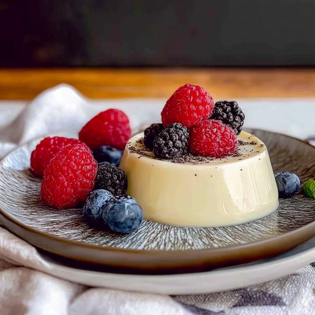 Recipe preparation for Vanilla Bean Panna Cotta