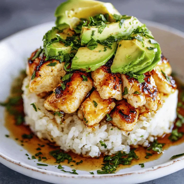 Irresistible Honey Lime Chicken and Avocado Rice Stack