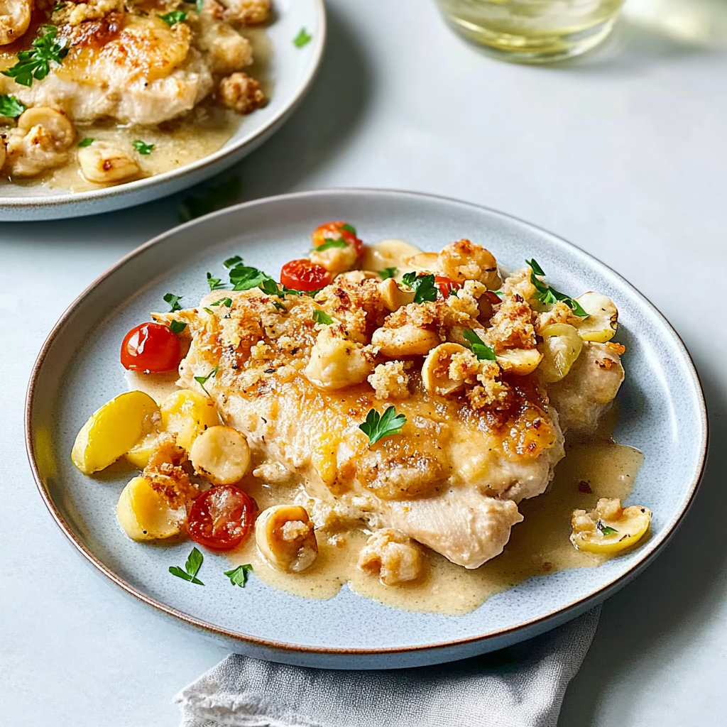 Recipe preparation for Baked Caesar Chicken