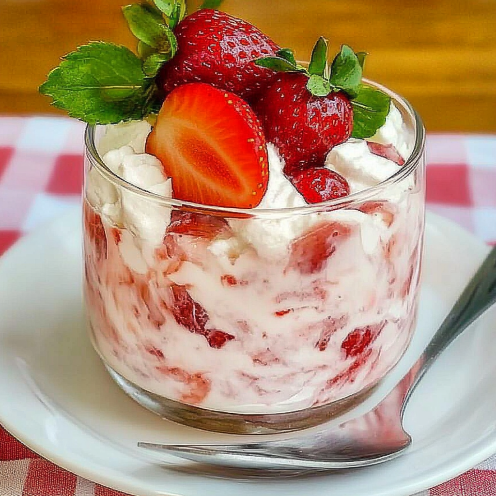 Recipe preparation for Strawberry Rhubarb Fool