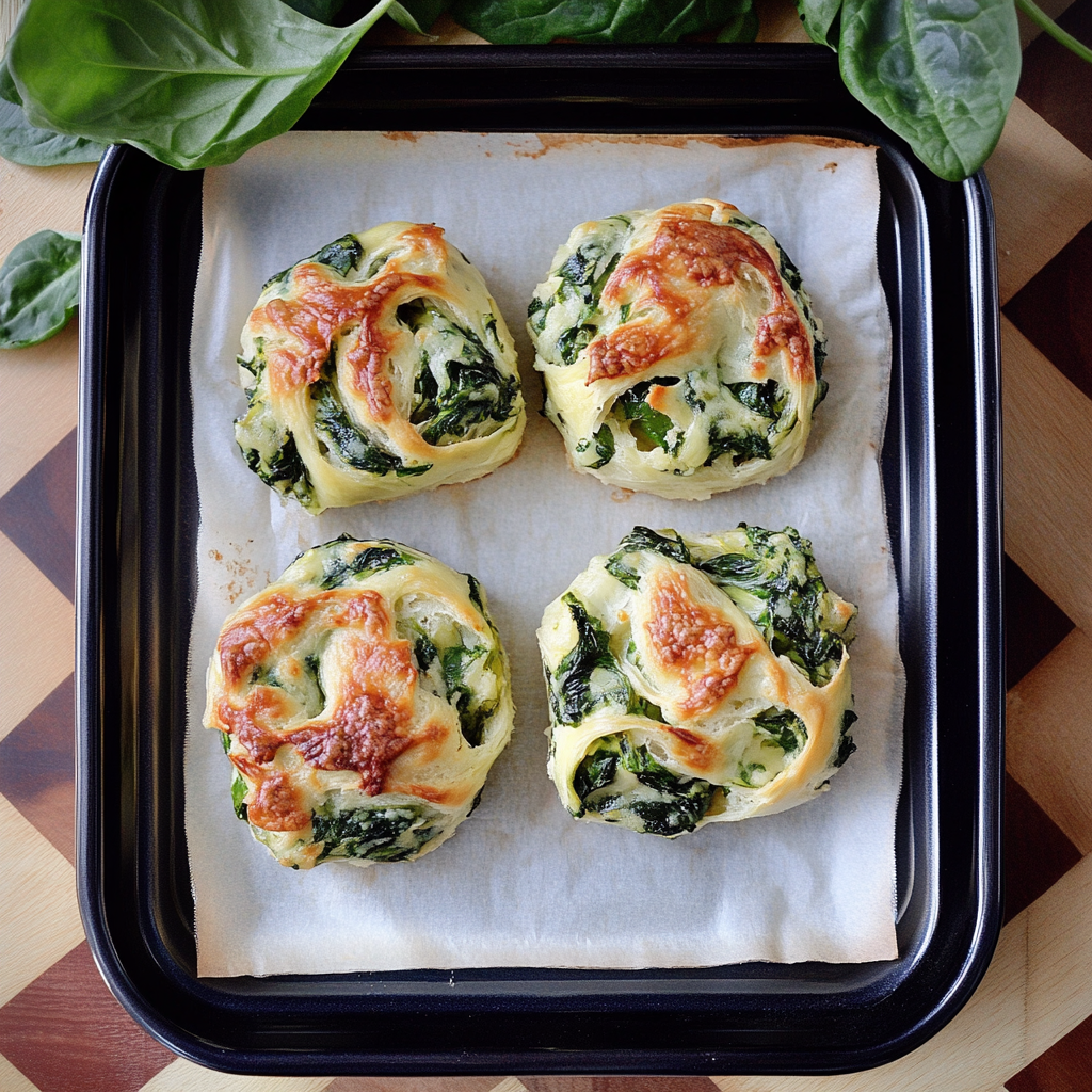Recipe preparation for Spinach Artichoke Swirls