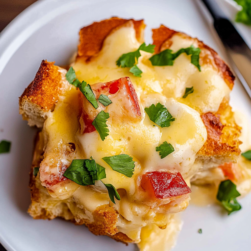 Recipe preparation for Eggs Benedict Casserole