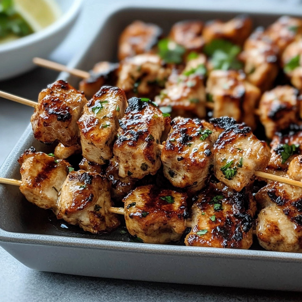 Recipe preparation for Honey Garlic Chicken Skewers
