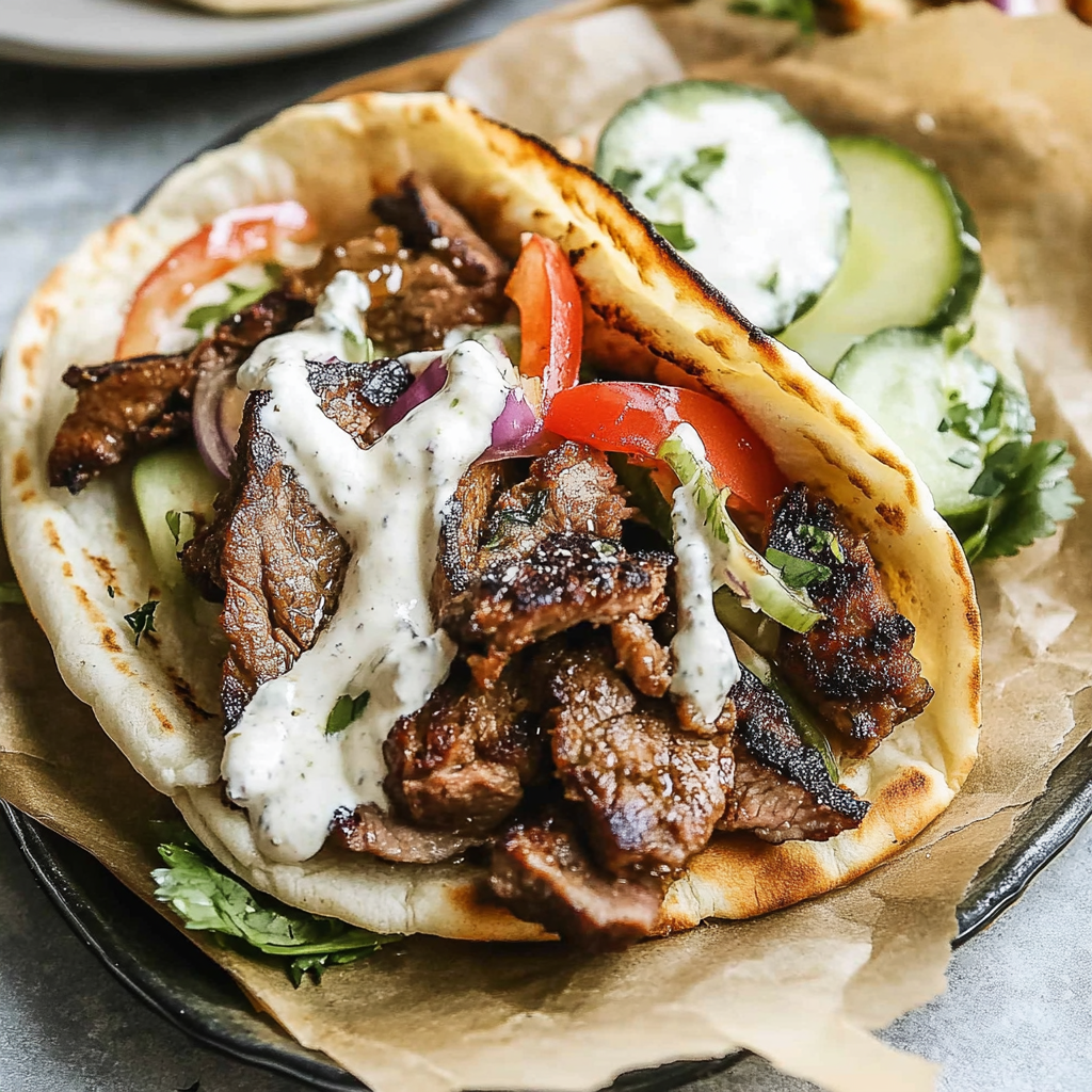 Recipe preparation for Beef Gyros