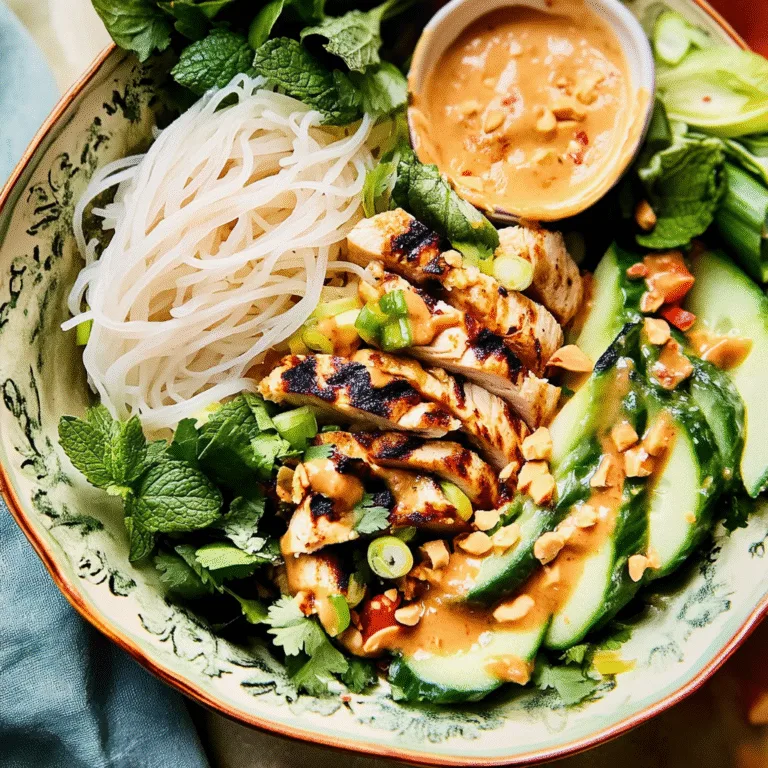 Flavorful Chicken Spring Roll Bowls with Peanut Sauce
