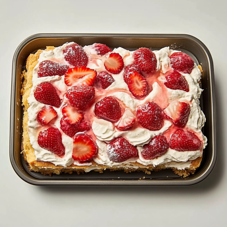 Irresistible Strawberry Shortcake Sheet Cake Recipe